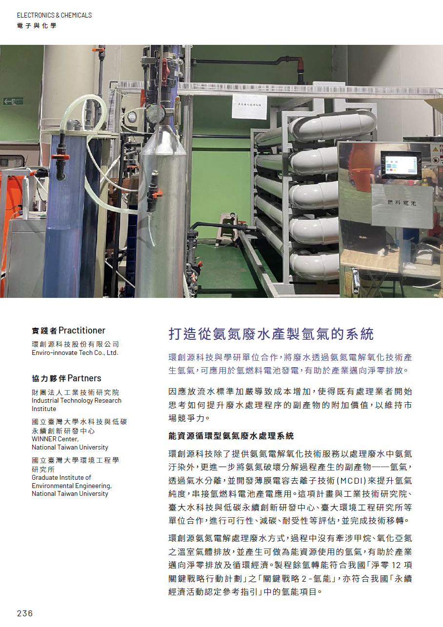 從氨氮廢水產製氫氣
